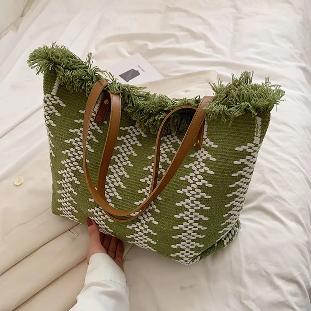 Shoulder Bag Cotton Thread Woven 11