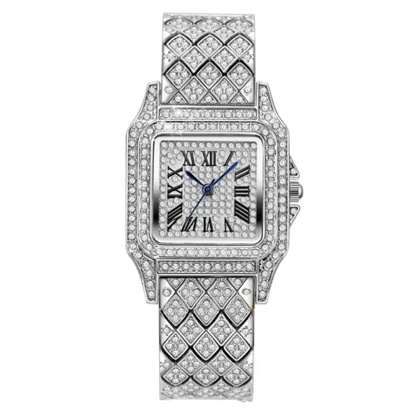 Women Luxury Brand Diamond Watches Reloj Mujer Girls Fashion Alloy Band Casual Simple Quartz Watch Silver Femmes Montres Mode 1