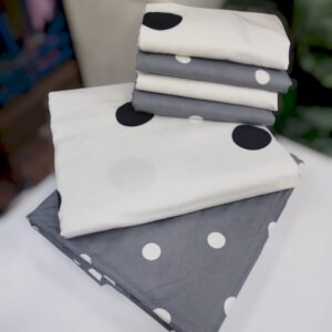 7x6 Cotton Bed Sheets Mix & Match King Size Black Gray & White
